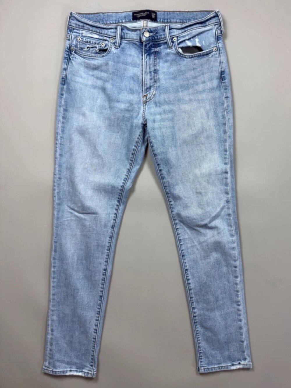 Abercrombie & Fitch Mens 34x32 Jeans Athletic Skinny Blue Denim Cotton Stretch